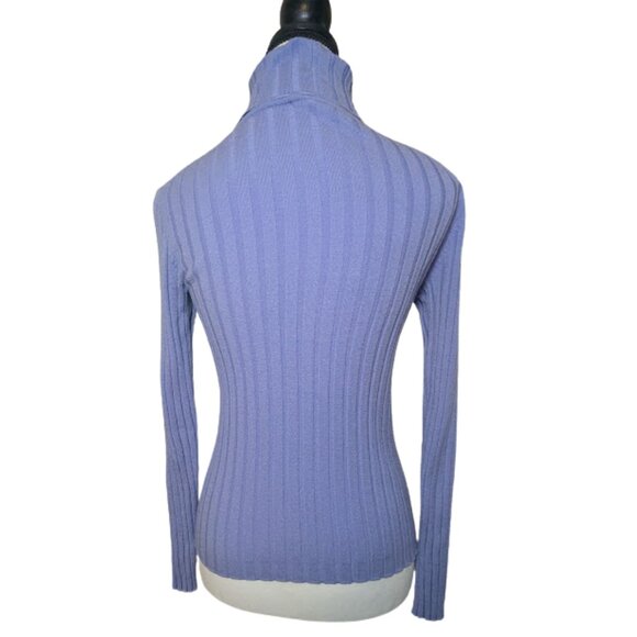 Ann Taylor Italian Merino Wool Ribbed Turtleneck Sweater Women’s XS – Lavender - Picture 3 of 9